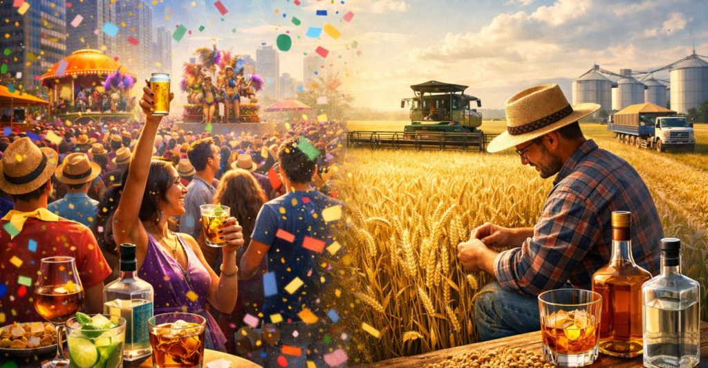 Confete na rua, produção no campo