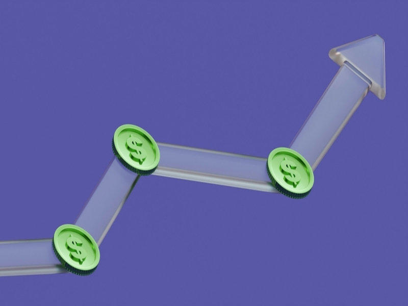 arte da taxa de câmbio na indústria com moeda aumentando no gráfico