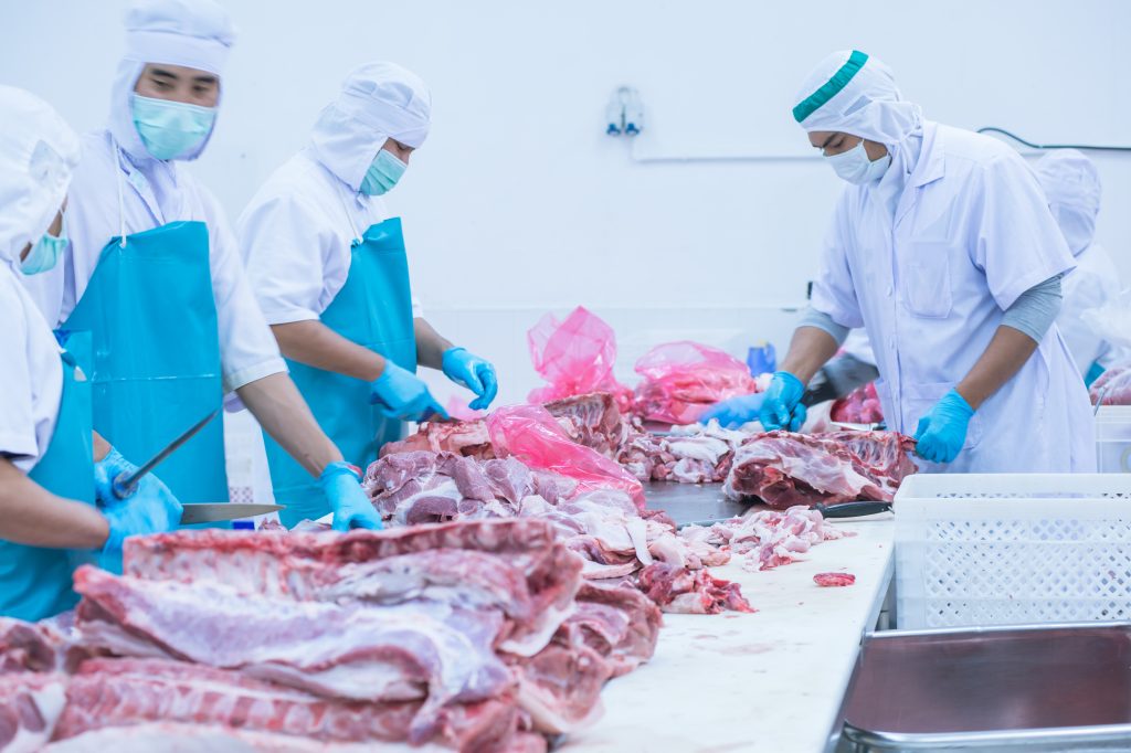 Abate de animais em pequena escala com o abatedouro móvel