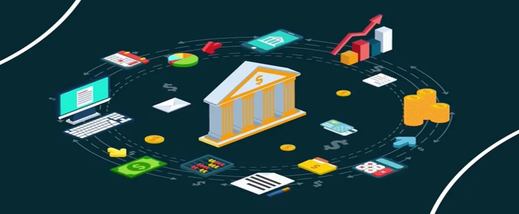 representação de open finance no brasil, com arte de banco e elementos financeiros