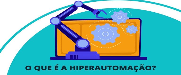 capa com computador e frase escrito o que é hiperautomação