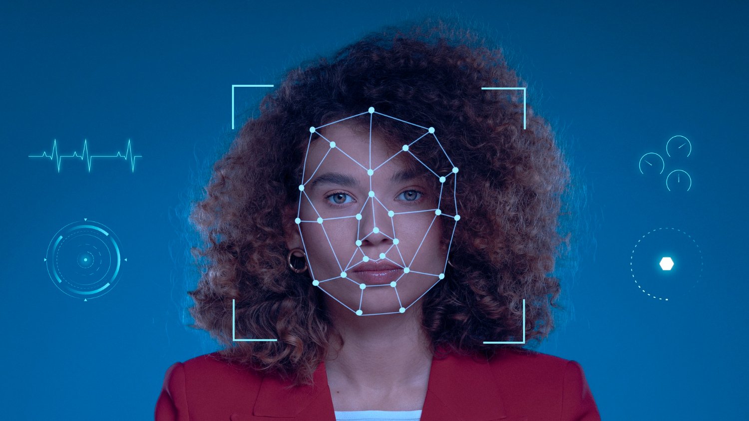 rosto com tecnologia de biometria para a nova identidade digital