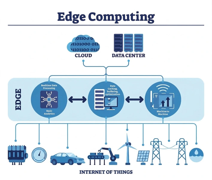ilustração sobre o ecossistema do edge computing