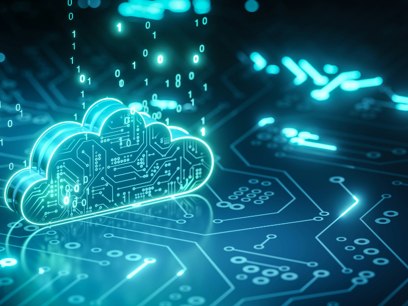 Esta imagem é um gráfico que ilustra o conceito de computação em nuvem em um contexto tecnológico.