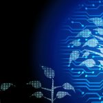 Contexto abstrato de uma startup fintech: crescimento de negócios, transformação e inovação para o digital. Sucesso na implantação e expansão de tecnologia financeira para futuros investimentos, juros e lucros.