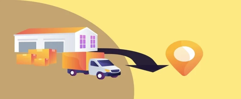 desenho de caminhão saindo de CD rumo a um destino