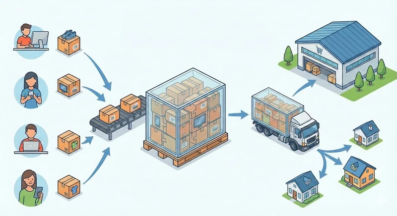 imagem ilustrativa sobre otimização de custos e prazos com transporte de carga fracionada no e-commerce