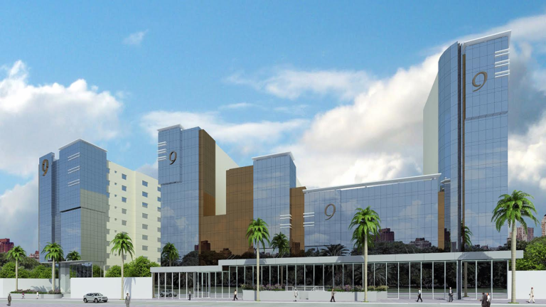 Futura fachado do 9 + Nova torre