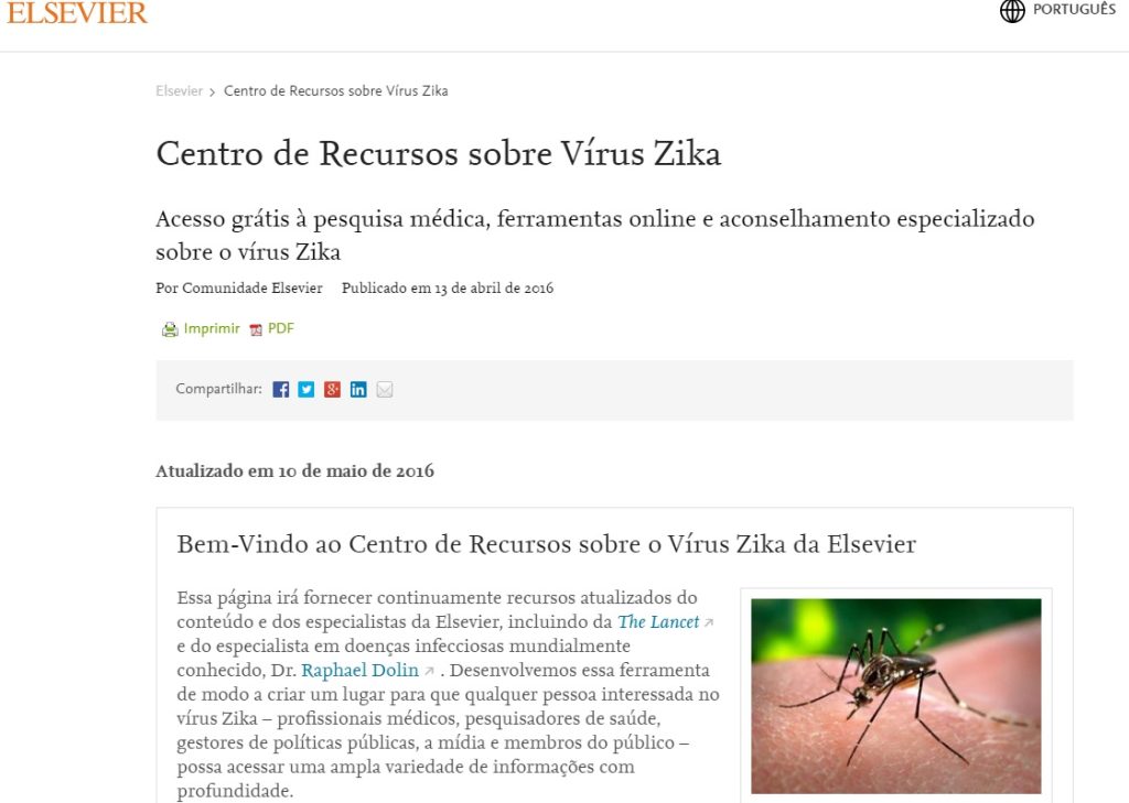 Pesquisas sobre Zika ganham resource center com acesso livre em português e espanhol