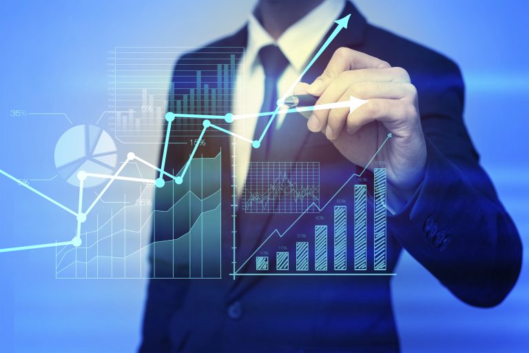 Closeup image of businessman drawing  graph,business strategy as