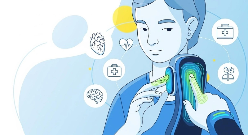 arte de paciente usando uma das aplicações da tecnologia háptica na saúde