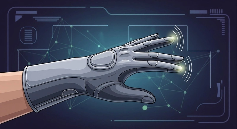 arte de mão com um wearable das aplicações da tecnologia háptica na saúde