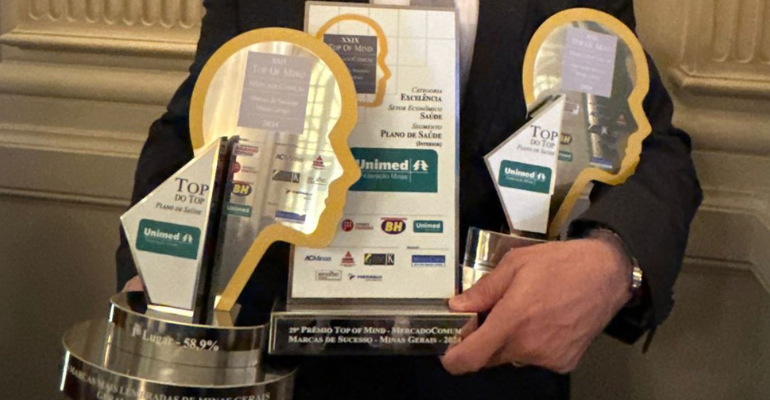 Unimed conquista 1º lugar no prêmio Top of Mind de Minas Gerais pelo 14º ano consecutivo