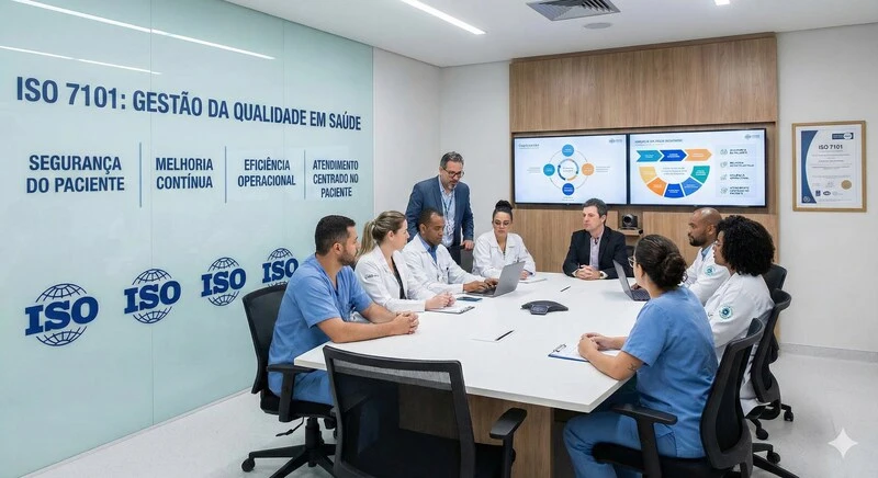 equipe de médicos se reune para discutir norma iso 7101 no brasil